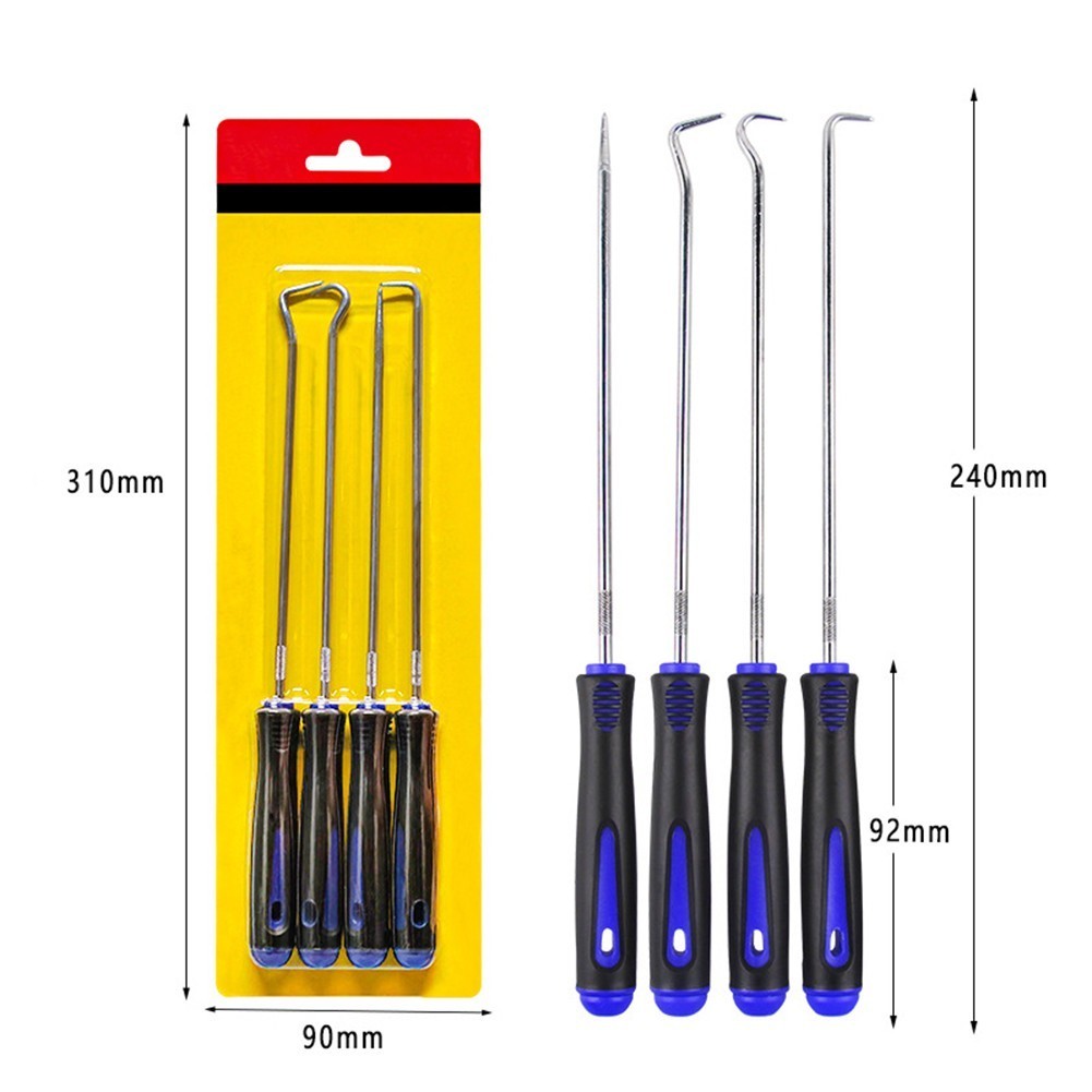 Car Maintenance Hook Puller Set 8 Pieces Blue with Alloy Steel and Rubber Grip