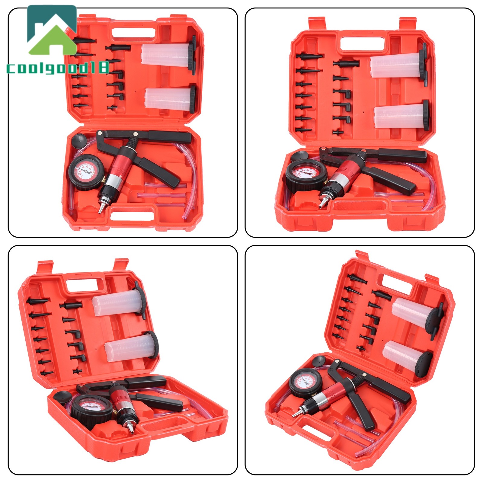 23PCS Handheld Vacuum Pump Tester Brake Bleeder Kit Brake System Bleeding Tools
