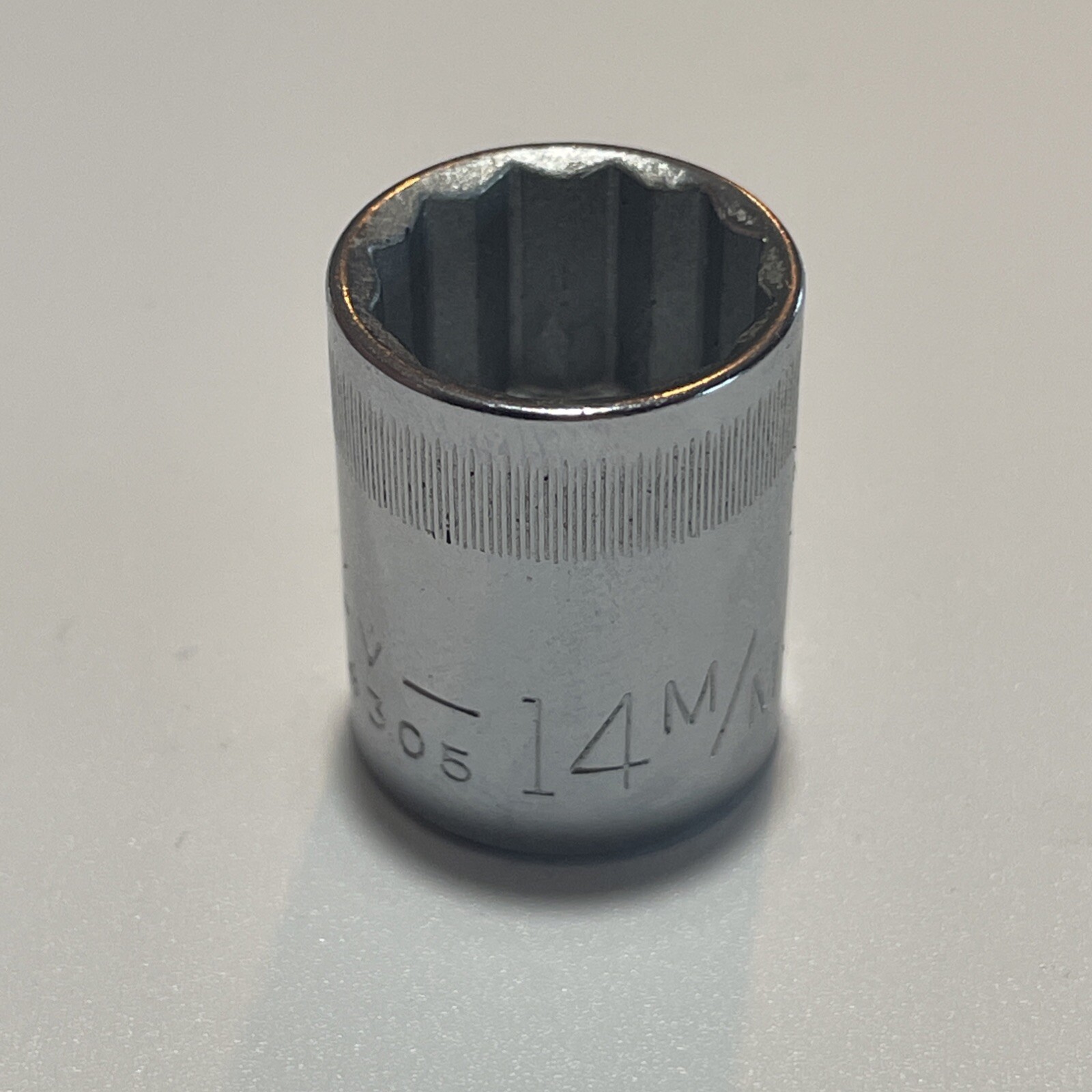 Vintage Craftsman -V-44305 Shallow Socket, 14mm, 3/8” drive, 12 point – USA