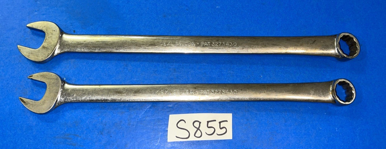 SNAP-ON TOOLS 2 PIECE SAE. EXTRA LONG COMBINATION WRENCHES 7/8 & 15/16