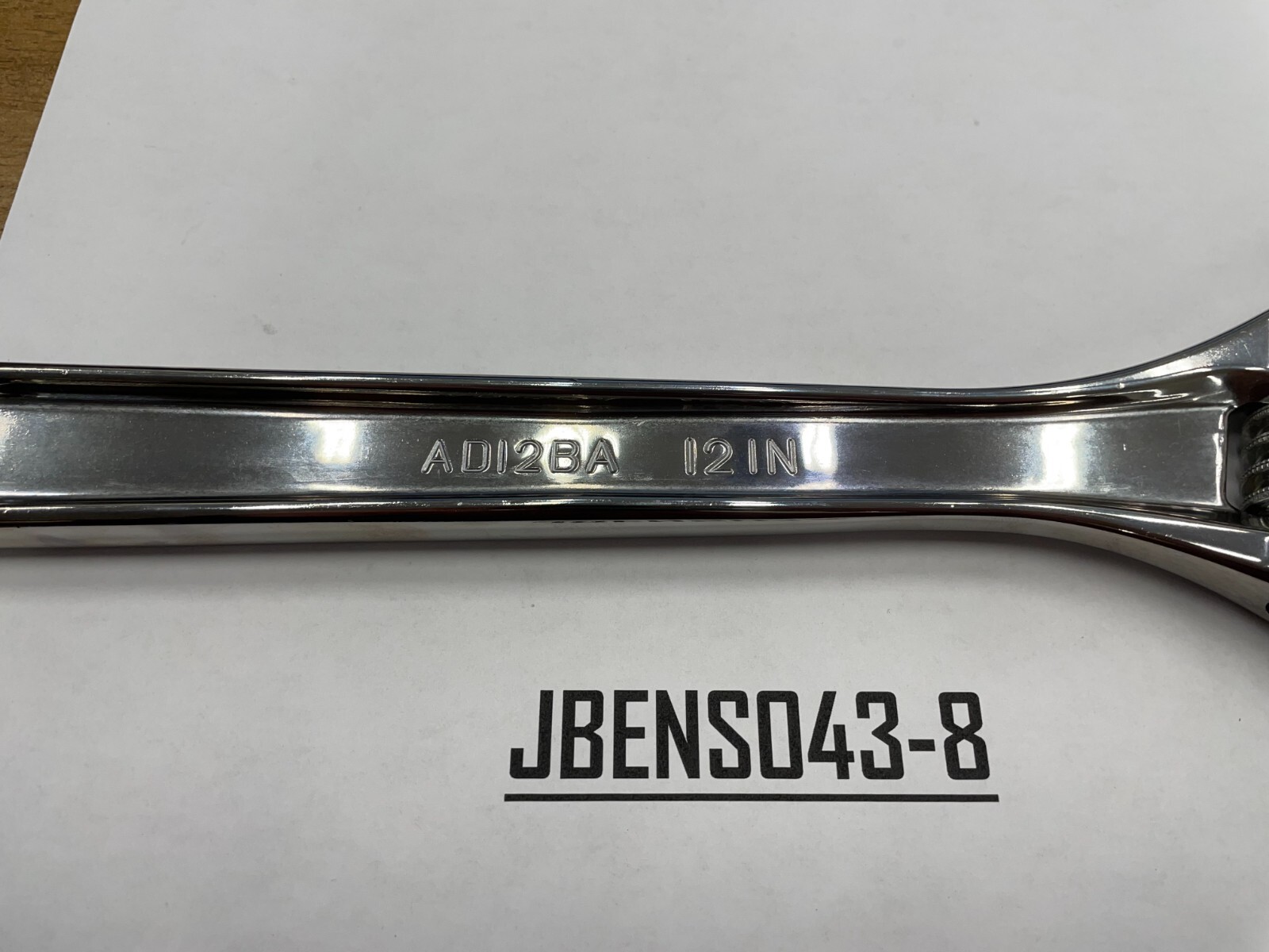 Snap-on Tools NEW 12″ Length Chrome Smooth Jaw Adjustable Wrench AD12BA