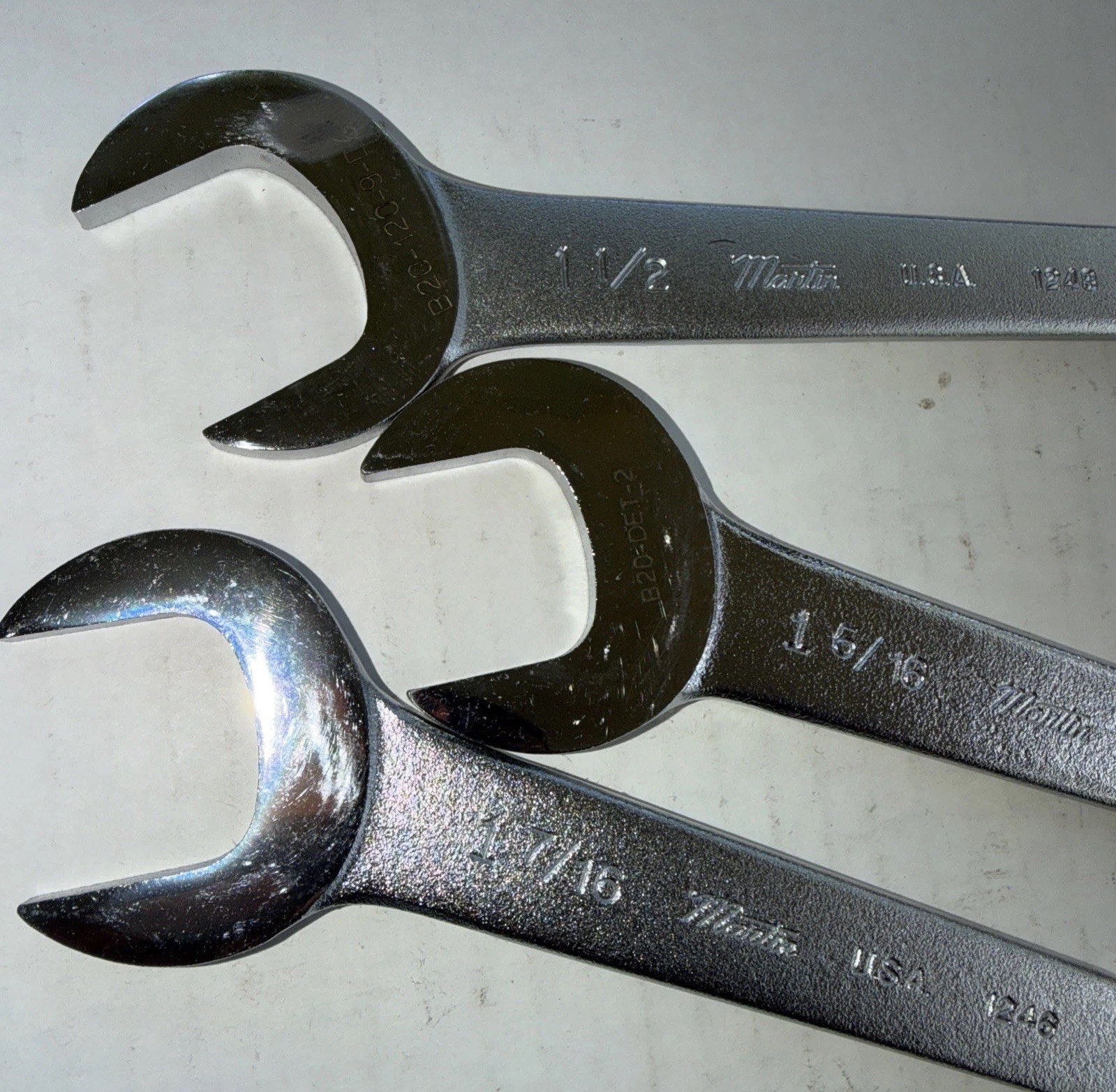 6 PC Martin Service Thin Angle Wrenches Wrench Set Sae 1-1/16”TO”1-1/2 USA