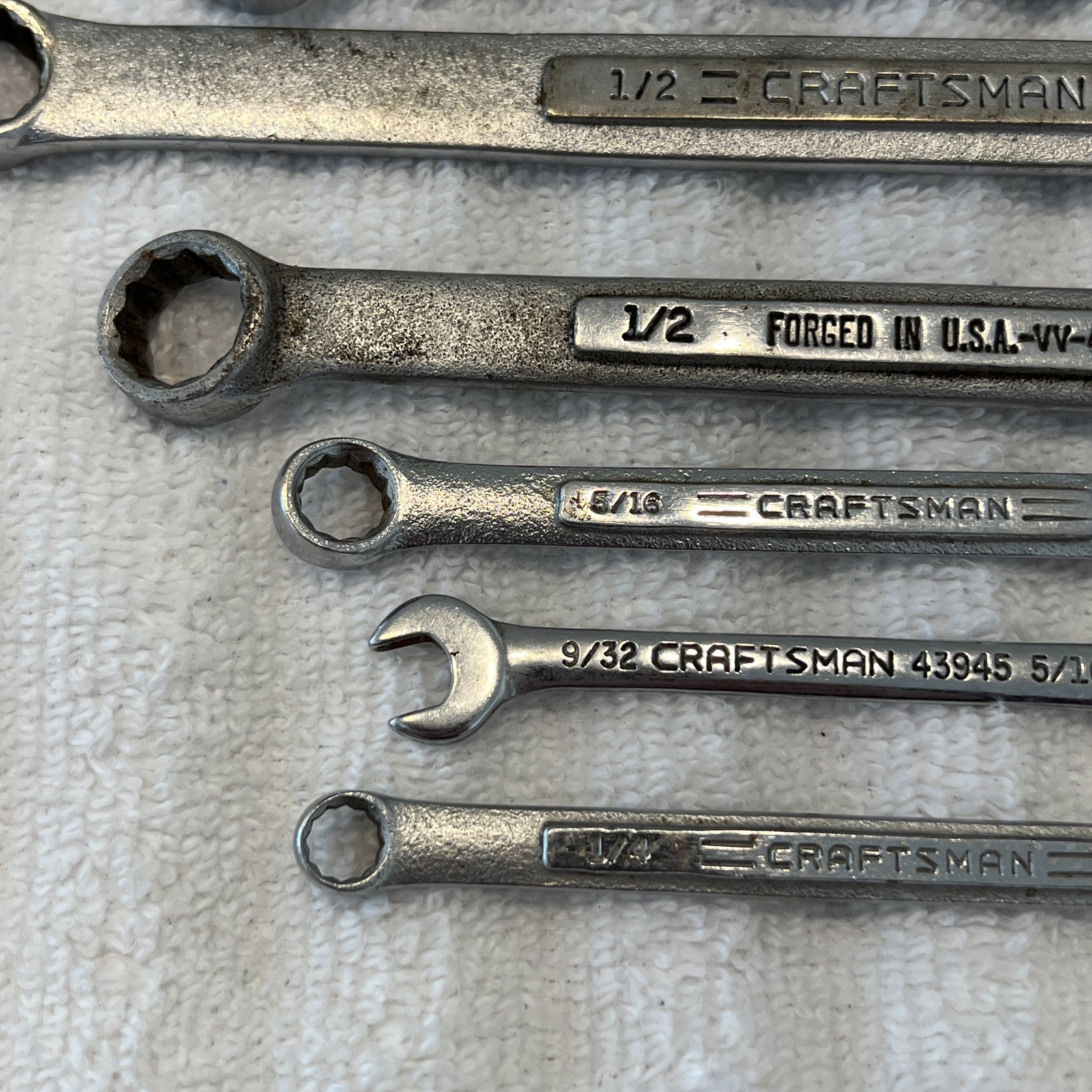 Craftsman Mixed Lot Of 8 Combination and Box End SAE Wrenches VV Series