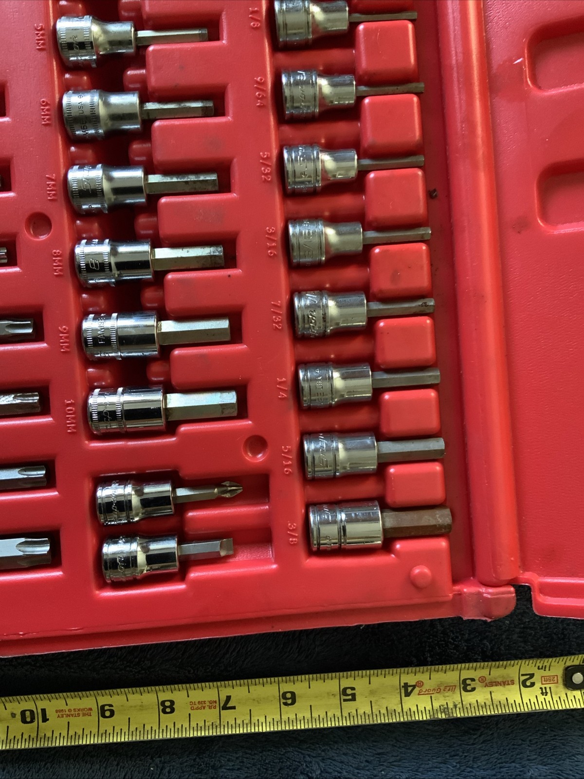 Snap On 36pc Torx And Hex Bit Socket Set….3/8 And 1/4” Drives…..