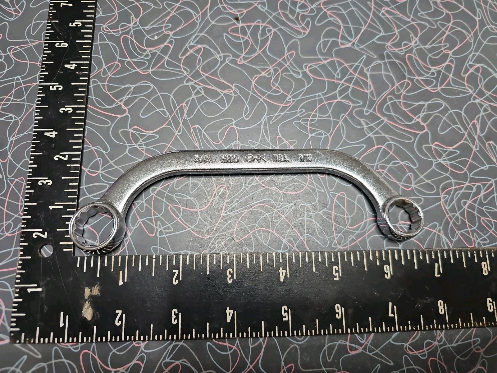 S-K Tools Starter, Manifold, Aircraft Half Moon Wrench, 5/8 x 9/16 USA 12 point