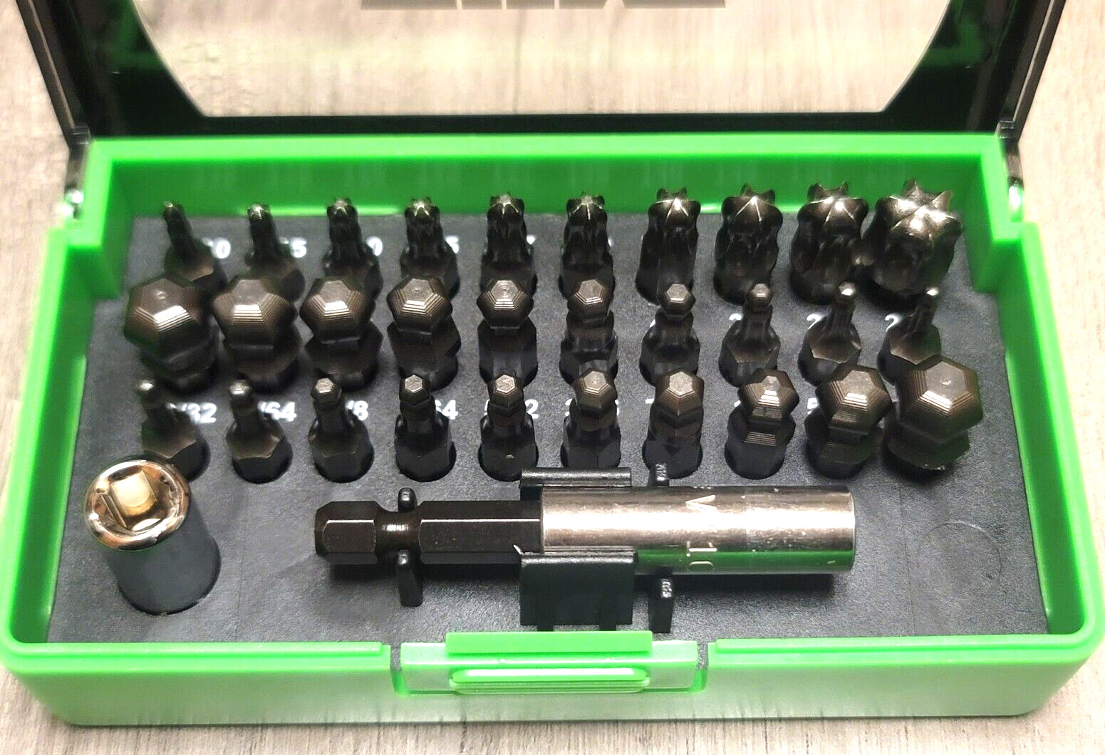 VIM PRO 32pc Ball Torx, SAE Hex & Metric Hex Bit Set w/ 1/4″ dr Adapters #VIS112