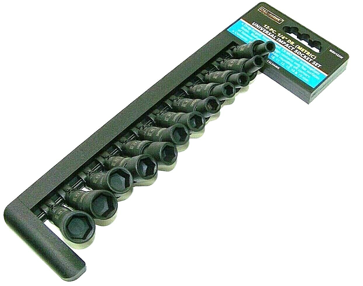 12 pcs 1/4″ Drive Universal Swivel Impact Socket Set Professional Metric Socket