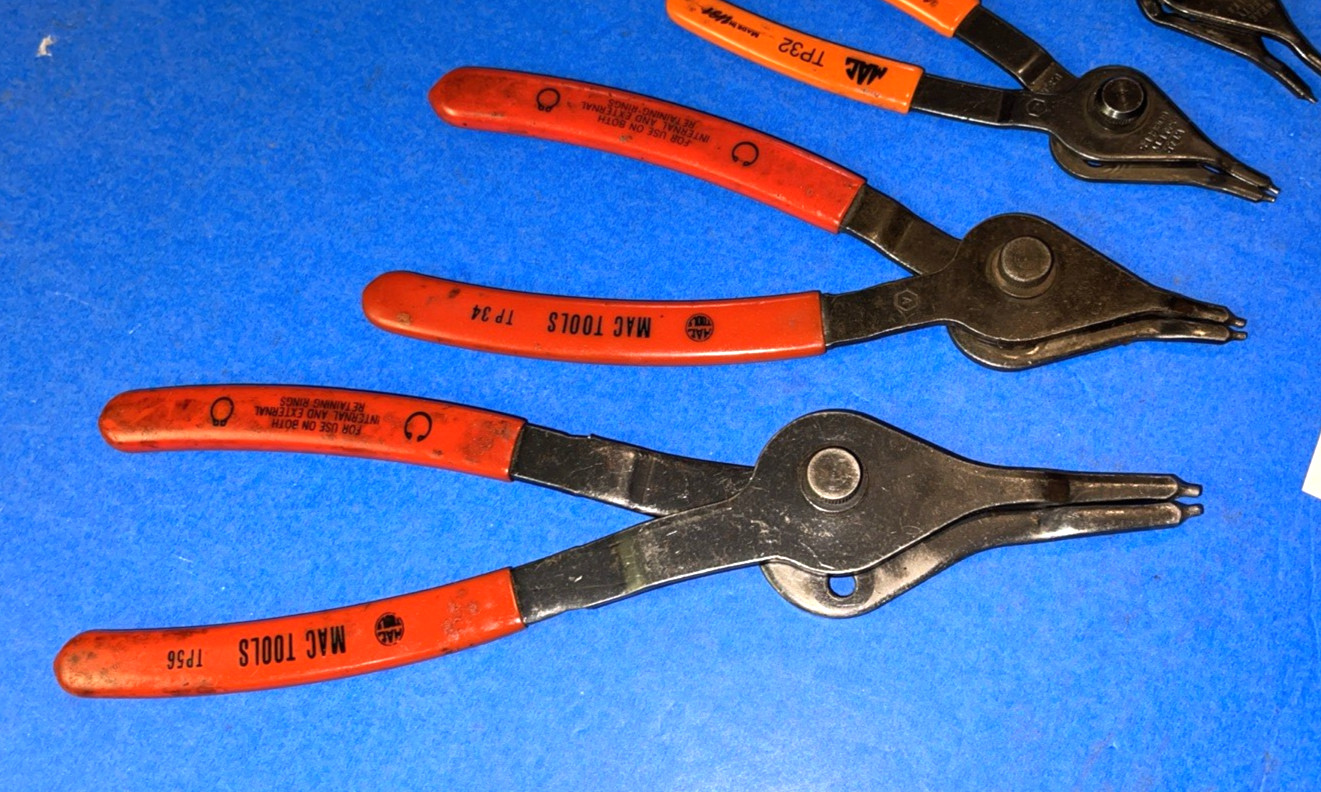 MAC TOOLS 4 PIECE CONVERTIBLE STRAIGHT SNAP RING PLIERS ONE OF EACH SIZE