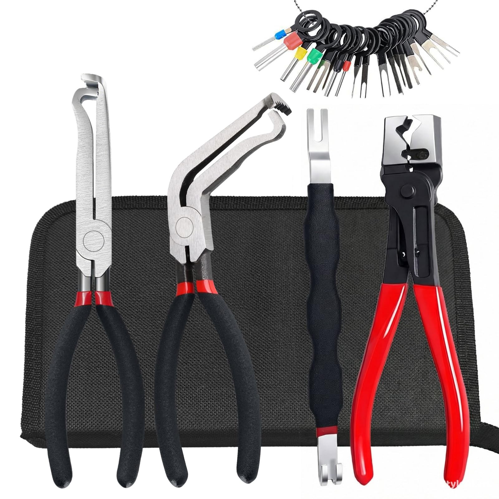 5pcs Electrical Disconnect Pliers and Connector Separator Tool Black-5-piece