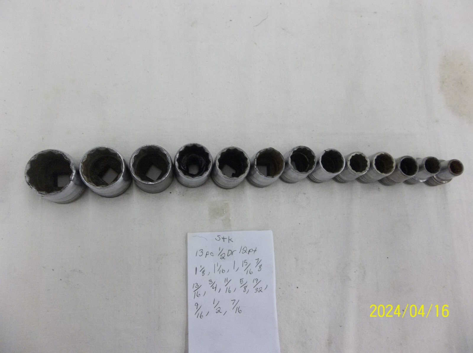 SK 13 PC. 1/2″ DRIVE 12 PT. SAE SOCKET SET 7/16″ TO 1 1/8″
