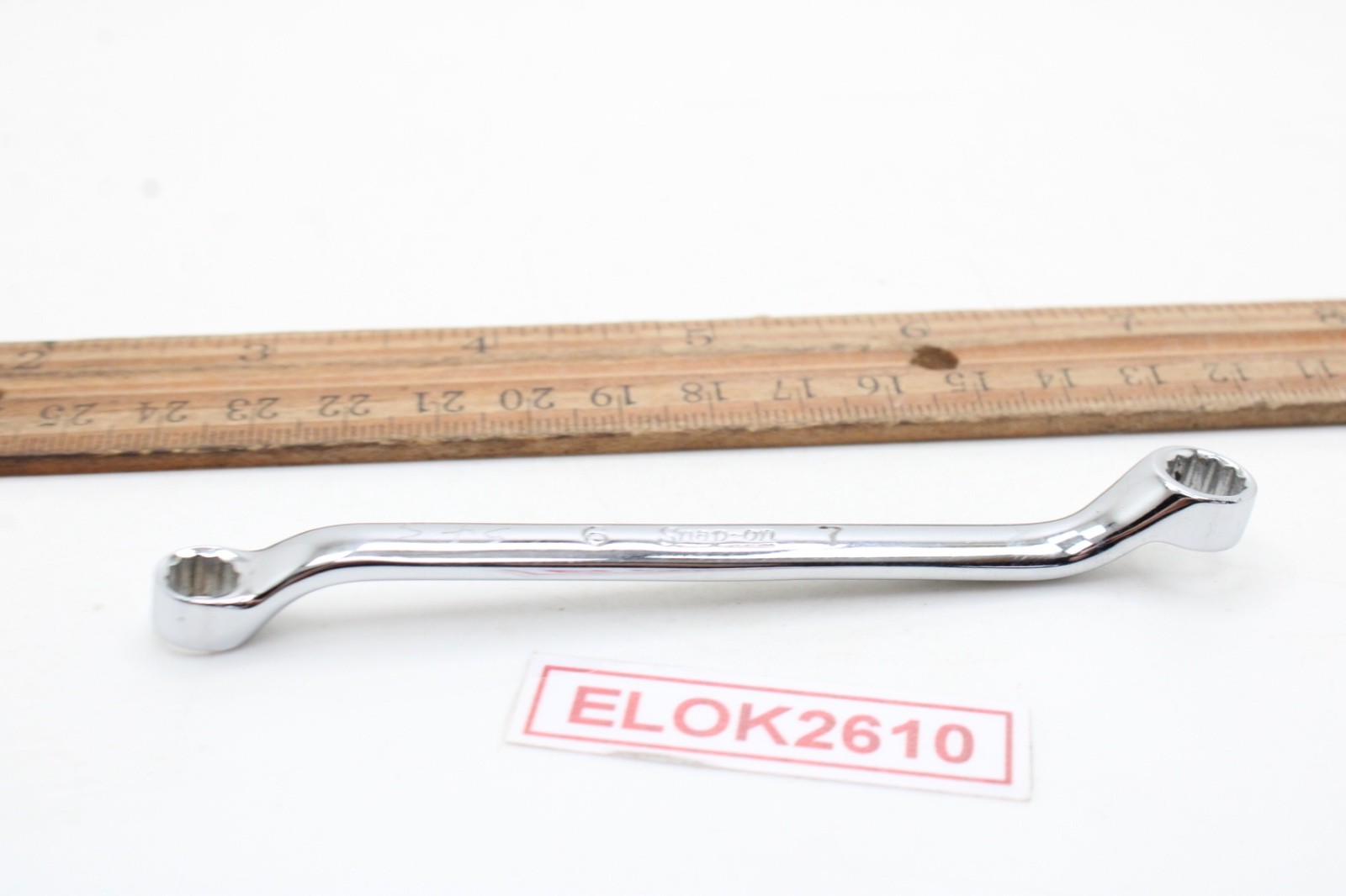 Snap On XSM67 6mm X 7mm 12 Point 4″ Long 10° Offset Double Box End Wrench USA