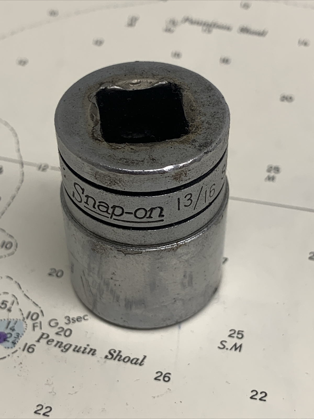 Snap-on Tools 13/16″ Socket 1/2″ Drive SAE Shallow 12 Point Chrome USA SW261