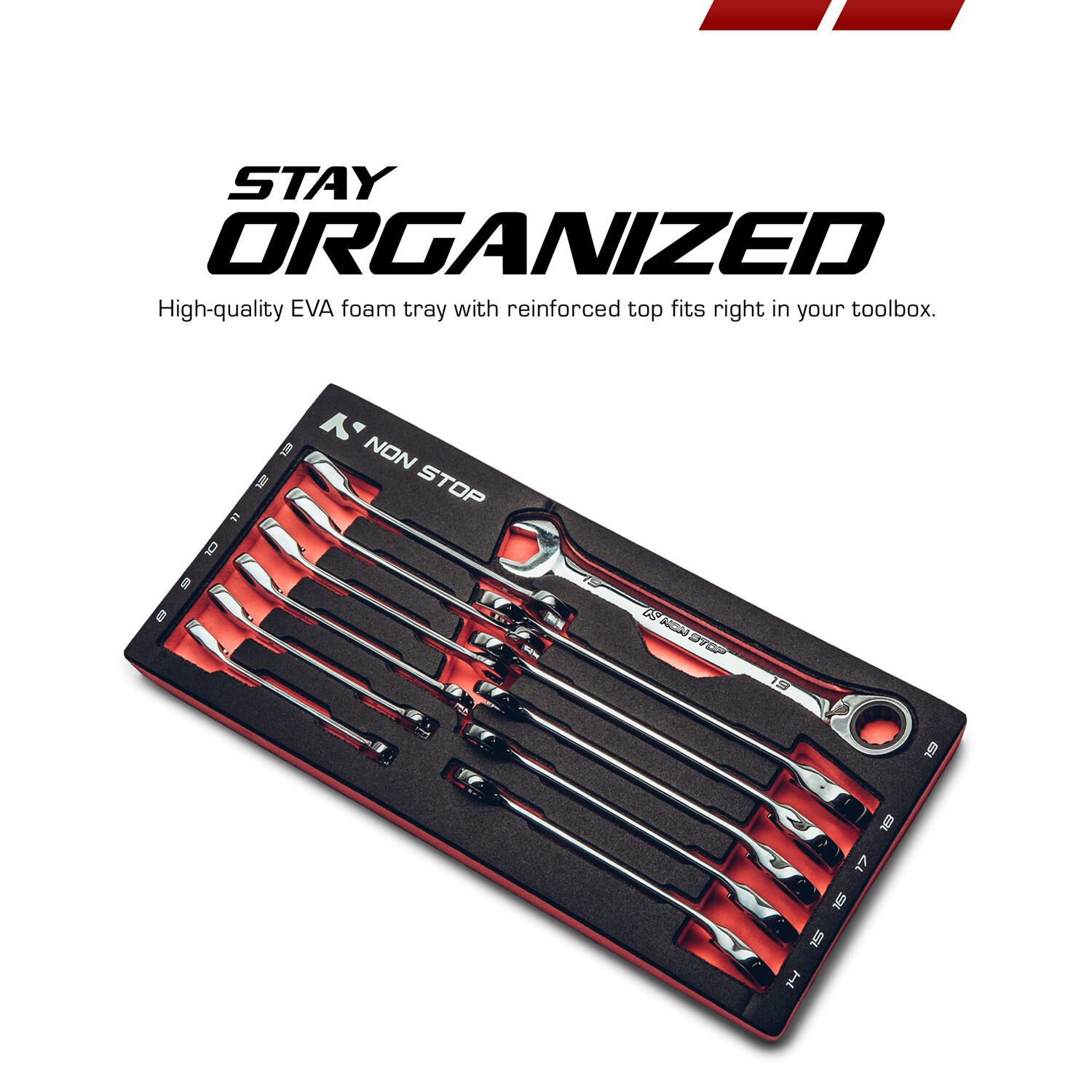 Non Stop Ultrafine Reversible Ratcheting Combination Wrench Set, 12-Piece Metric