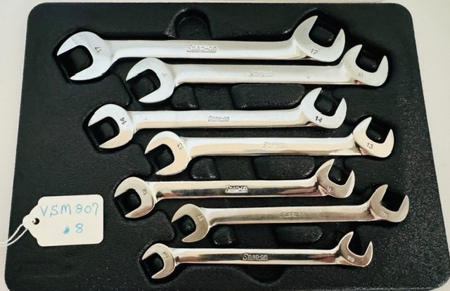 Snap On Tools VSM807 7pc Metric 10mm-17mm 4-Way Angled Head Open Wrench Set #8