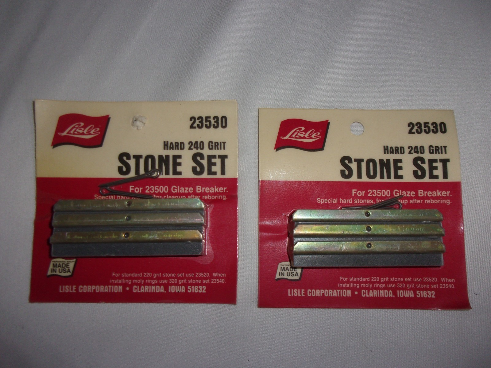 Lisle 23530 Hard 240 Grit Stone Set For Clean-up After Boring Fits 23500 Hone
