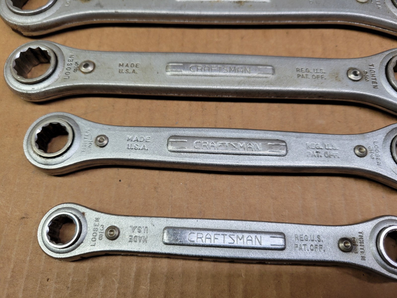 Vintage Craftsman USA 5-Piece ratcheting Box End Wrench Set