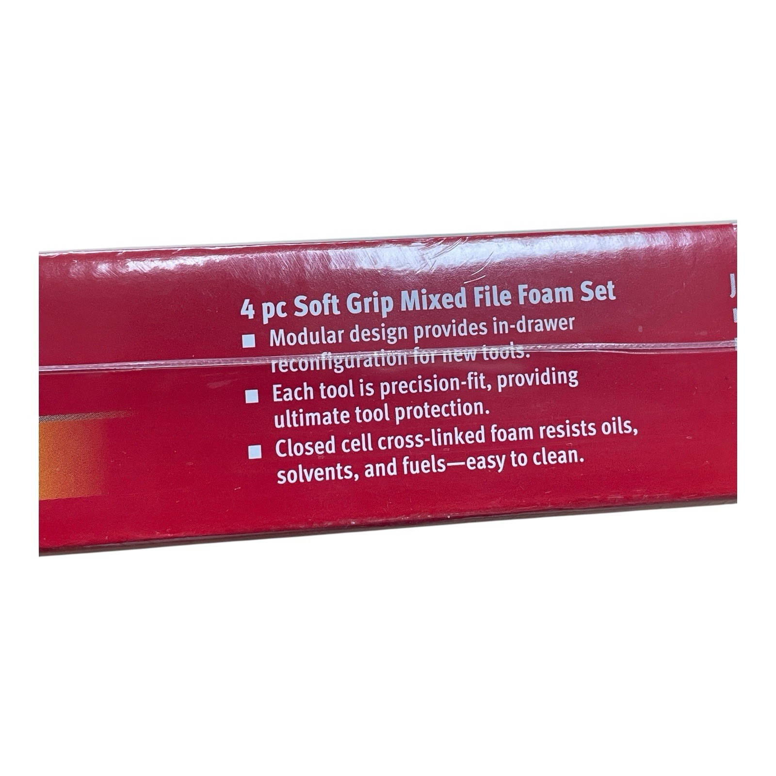 Snap on Tools Red Soft Grip Handle 4 Piece Mixed File Foam Set SGHBF500AFR