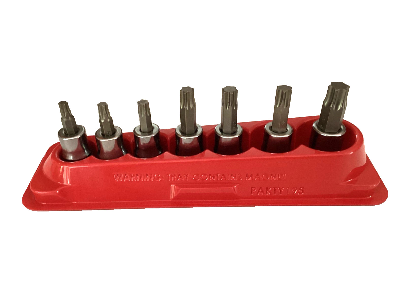Snap On NEW 7 Piece 3/8” Drive Torx Bit Socket Set With Magnetic Tray 207EFTXY