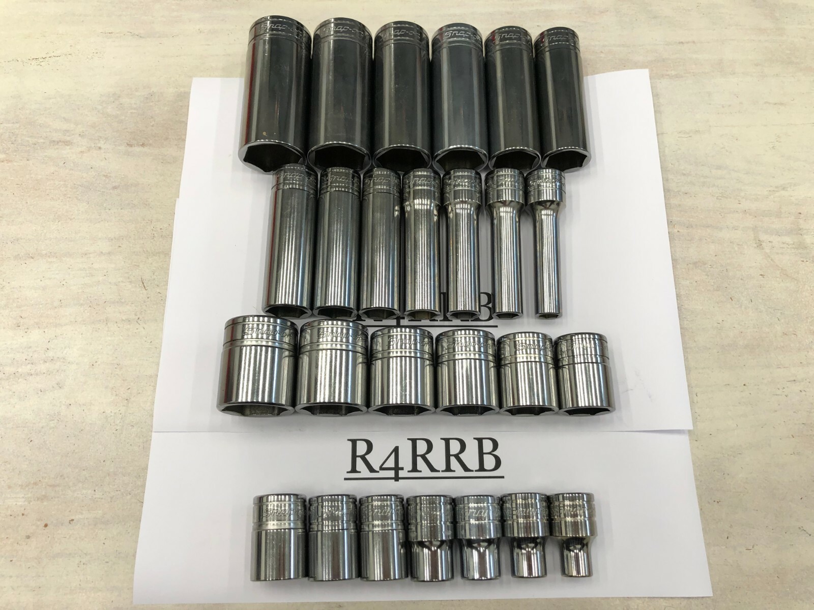 Snap-on Tools USA NEW 26pc 1/2″ Drive SAE Chrome 6pt Shallow Deep DOUBLE Lot Set