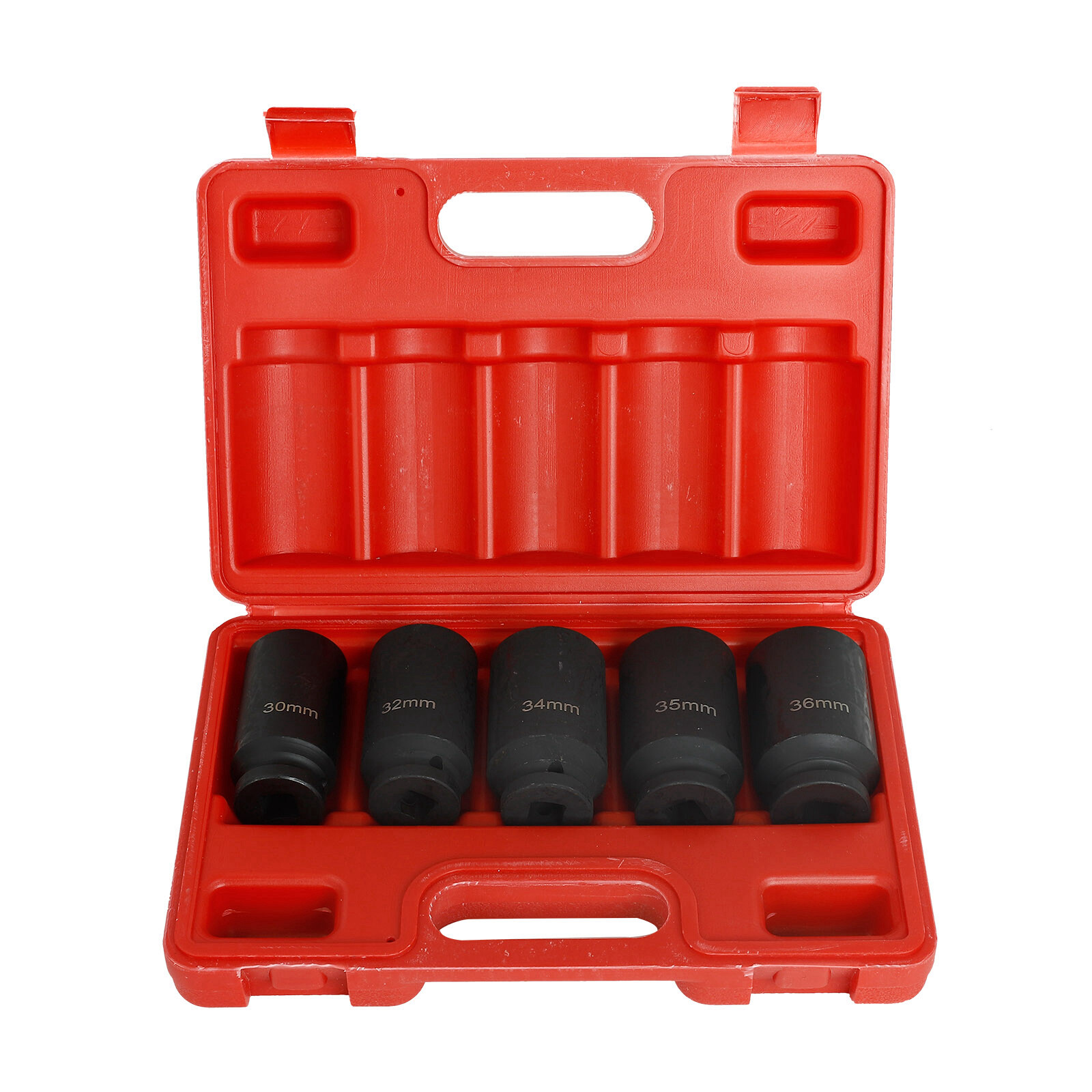 5pcs 12 Point Metric 1/2» Deep Spindle Axle Nut Socket Set 30 32 34 35 36mm