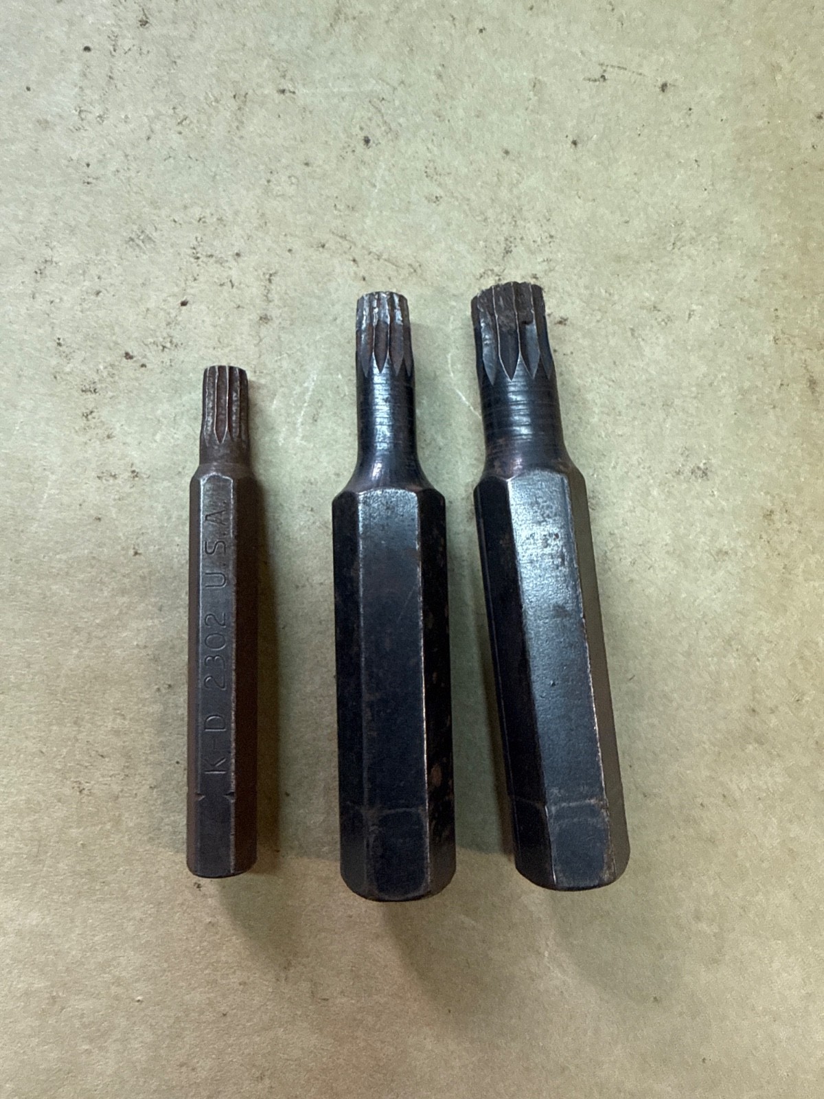 2pc K-D TOOLS #2302 & 2305 6mm & 10mm TRIPLE SQUARE BIT SET «NEW » USA 🇺🇸