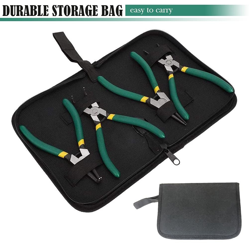 4pcs 7-Inch Heavy Duty Snap Ring Pliers Set – Internal/External Circlip Tool Kit