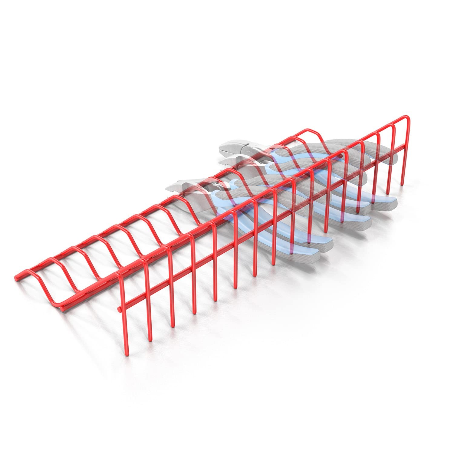 Olsa Tools Plier Rack – Red Organizer for Tool Box Drawer 16 Slots,
