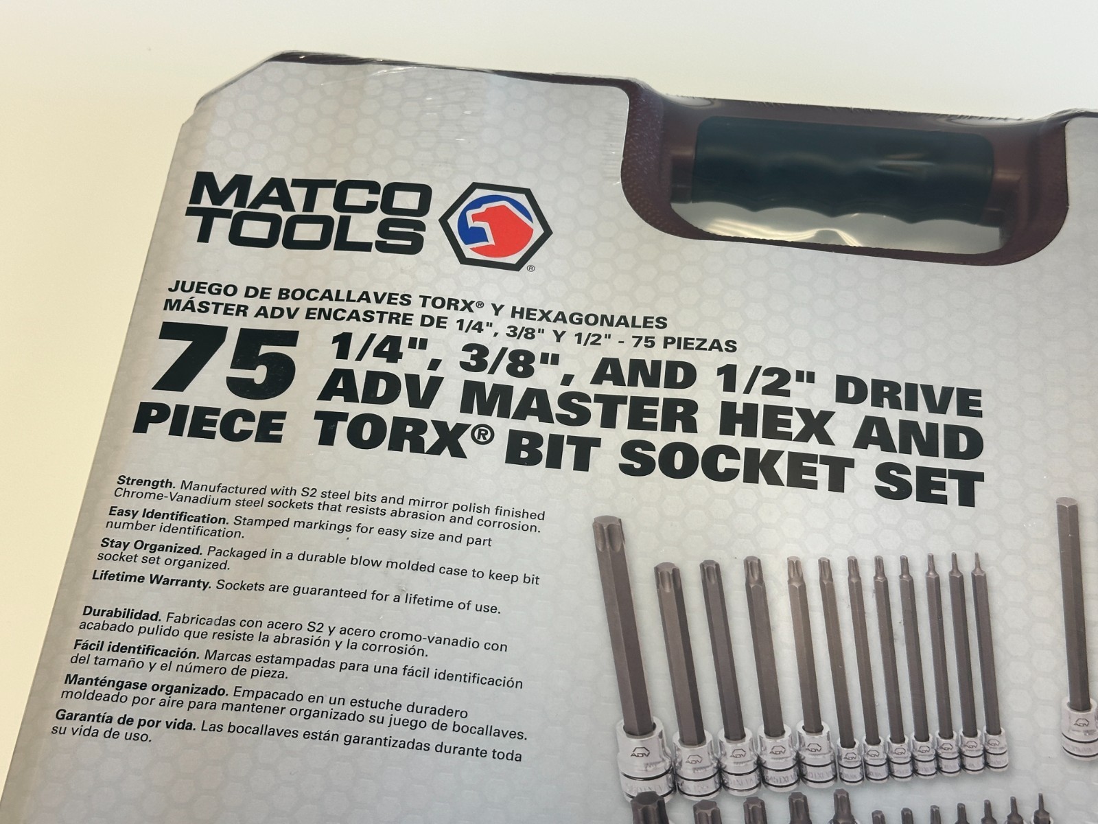 NEW Matco Tools SBS75VA 75pc ADV Master Hex & Torx Bit Socket Set, 1/4 3/8 1/2”