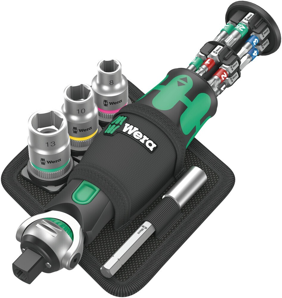 Wera 8009 Zyklop Pocket Set 2, 3/8″ Dr Ratchet with 1/4 Internal Hex 05004281001