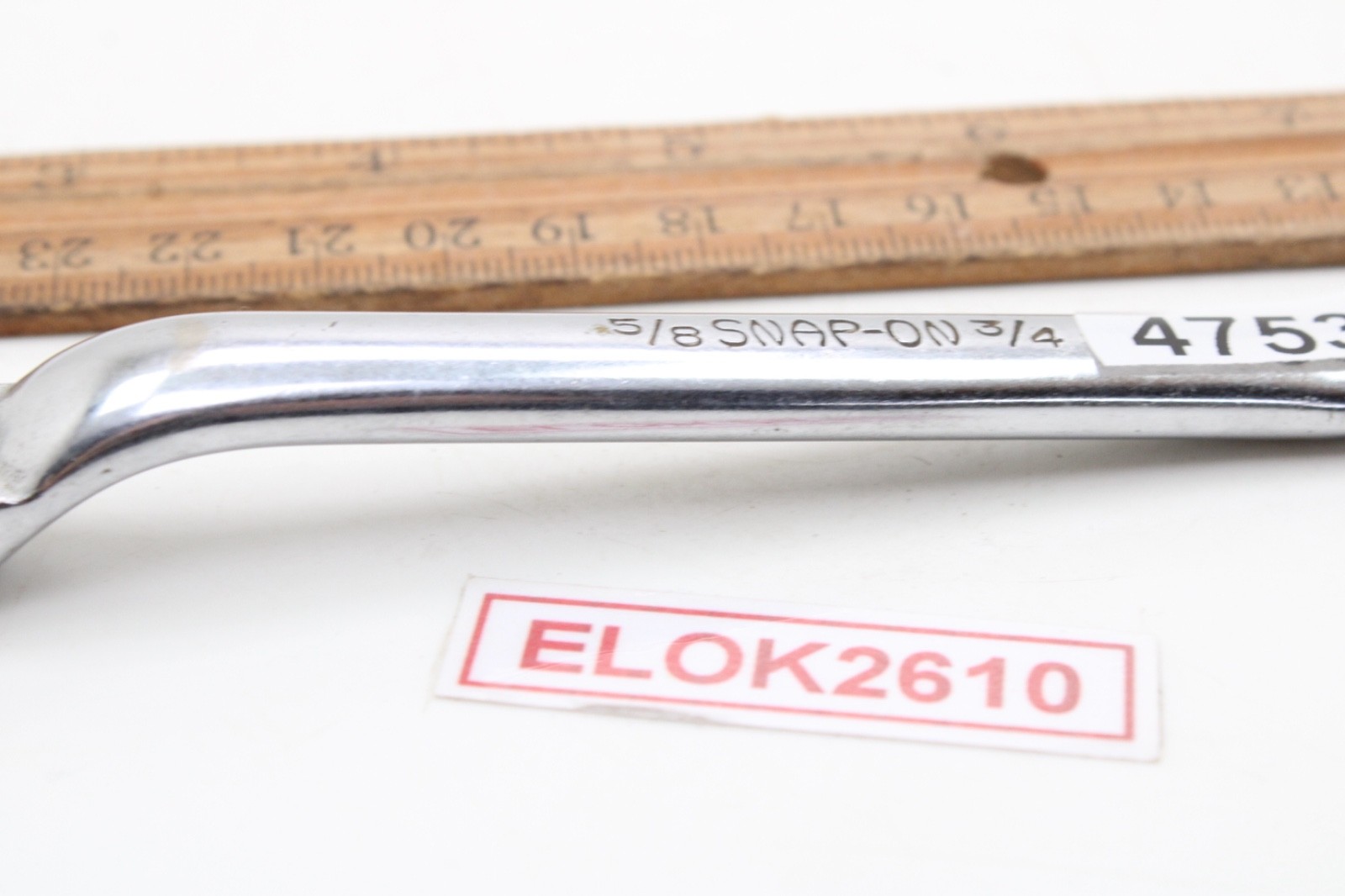 Snap-On XS-2024 5/8″ x 3/4″ 12 Point 6-1/2″ Long SAE Offset Box End Wrench USA