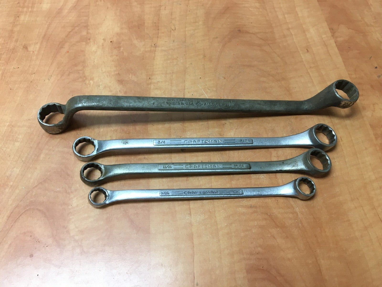 Vintage Craftsman USA Double Box End SAE =V= & Williams Superrench 9/16 to 1″