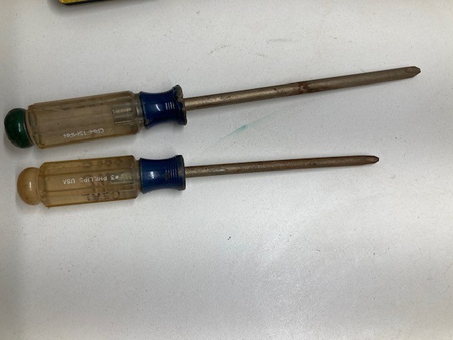 Vintage Lot of 6 Craftsman + Stanley Screwdrivers 3 Flat 3 Phillips Exta Short