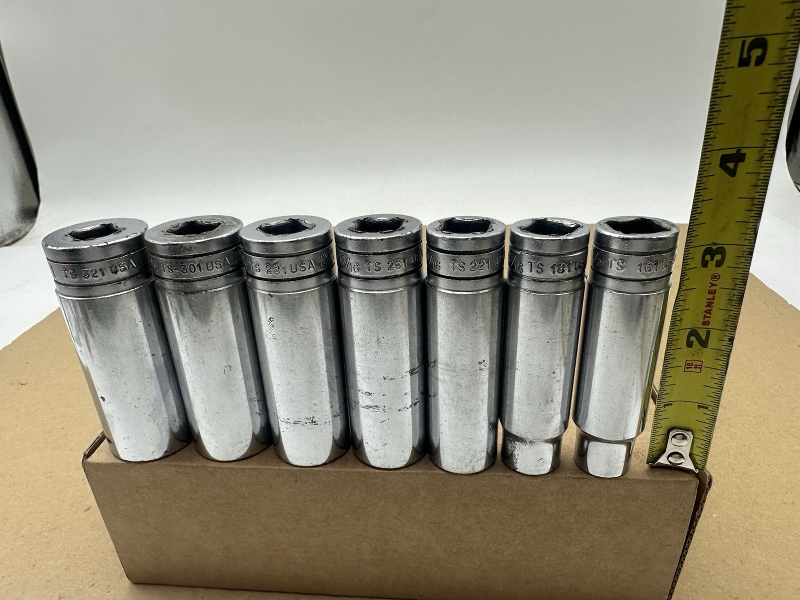 Snap On Set 7pc Standard 6 Point 1/2” Drive Socket Set 1/2” – 1” TS161-TS321 USA