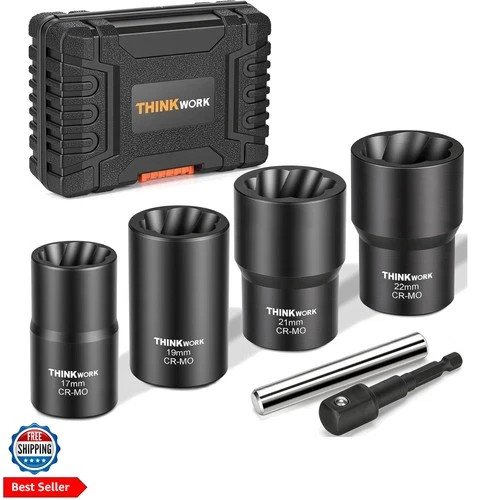 1/2 Inch Drive Lug Nut Removal Tool, 6-Piece Wheel Lock Removal Kit, Lug Nut …