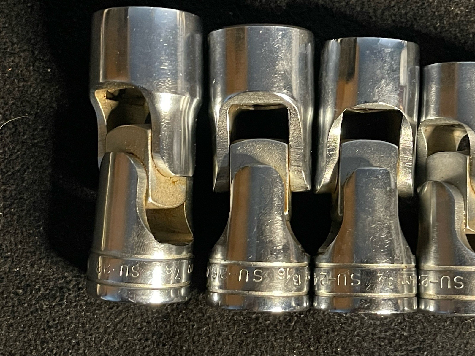 Snap On 1/2 Drive 6 Point Swivel Socket Set 6 Piece SU18-SU28 9/16 – 7/8