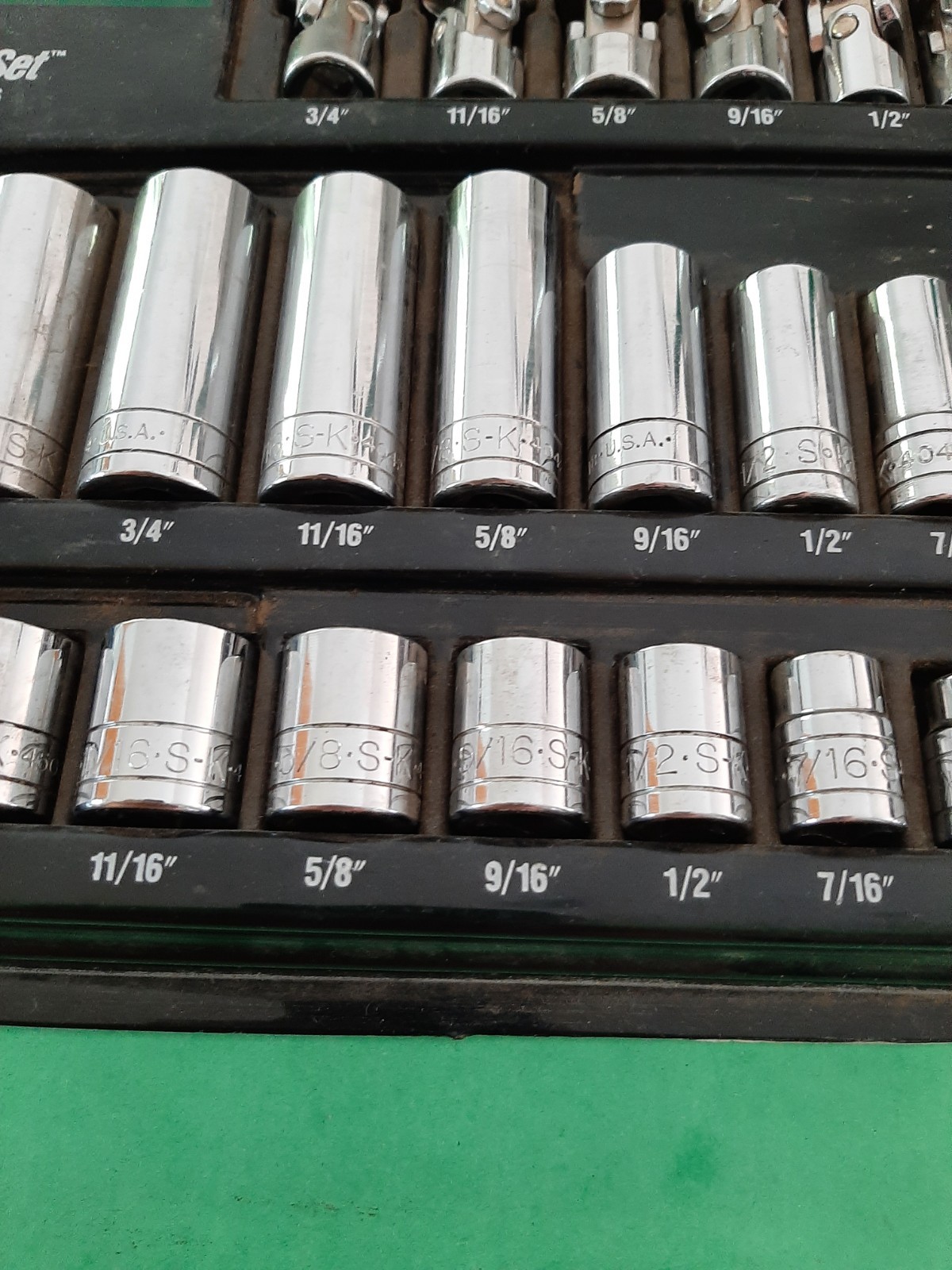 S-K SK Tools USA 3/8” Drive Deep Shallow SAE 27pc. Socket Super Set 6pt Point