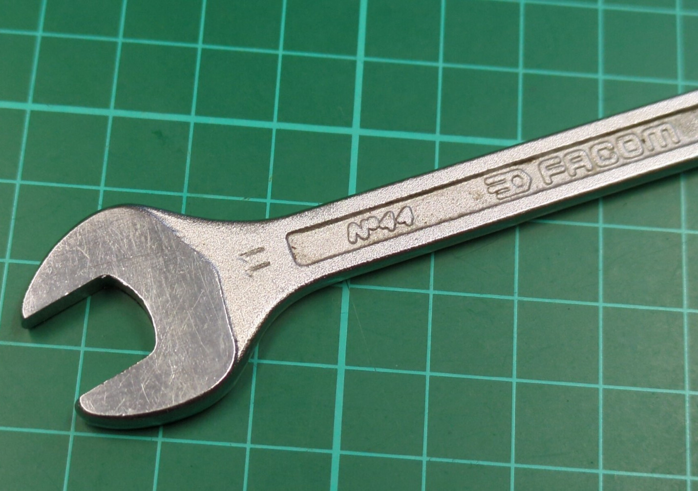 Vintage Facom No44, 10mm x 11mm Vanachrome Open Ended Spanner Made In France