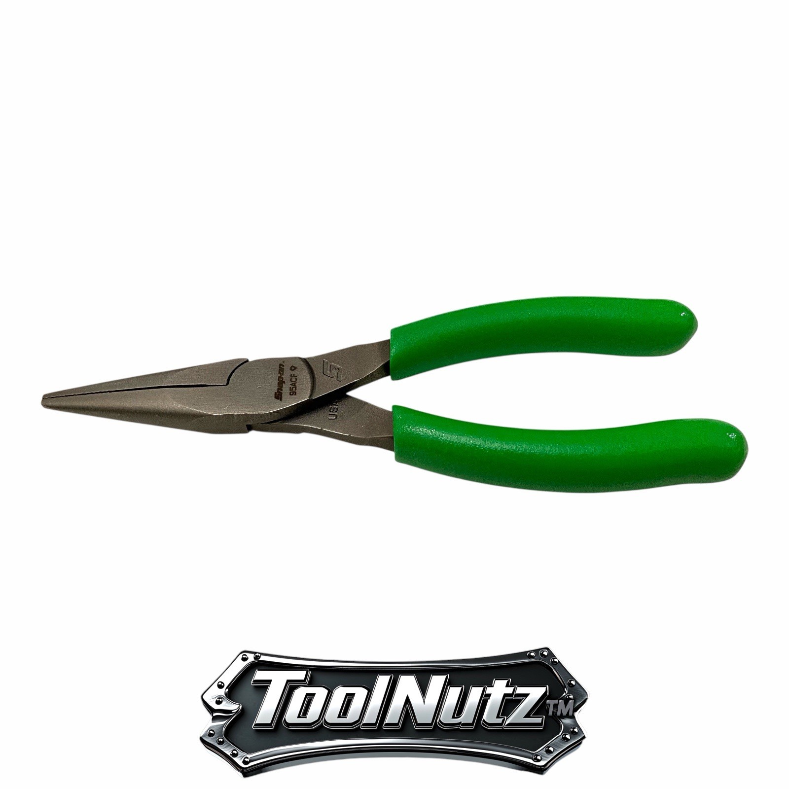 Snap-on Tools NEW 95ACFG 6″ GREEN Soft Grip Rounded Jaw Needle Nose Pliers USA