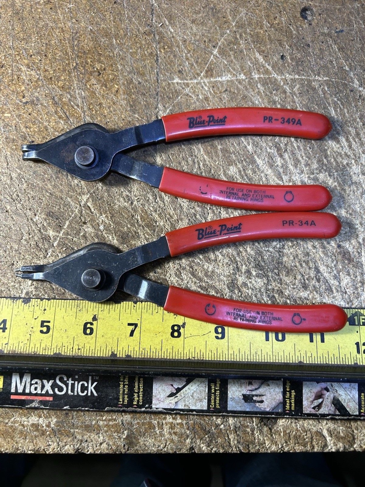 Blue Point PR–34A & PR-349A Angled & Straight Internal External Snap Ring Pliers