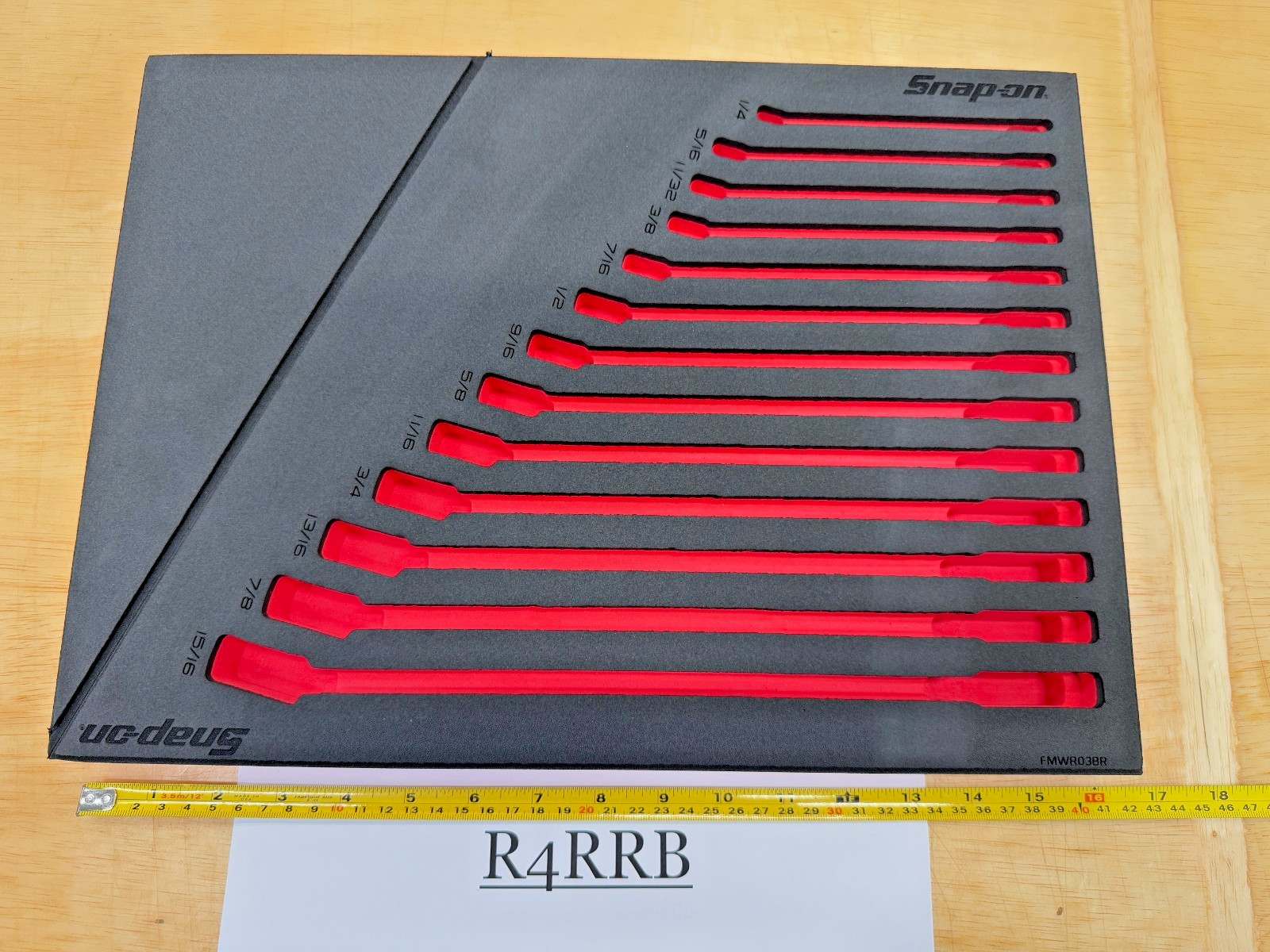 Snap-on Tools NEW RED FOAM ORGANIZER ONLY for 13pc SAE Combo Wrench Set FMWR03BR