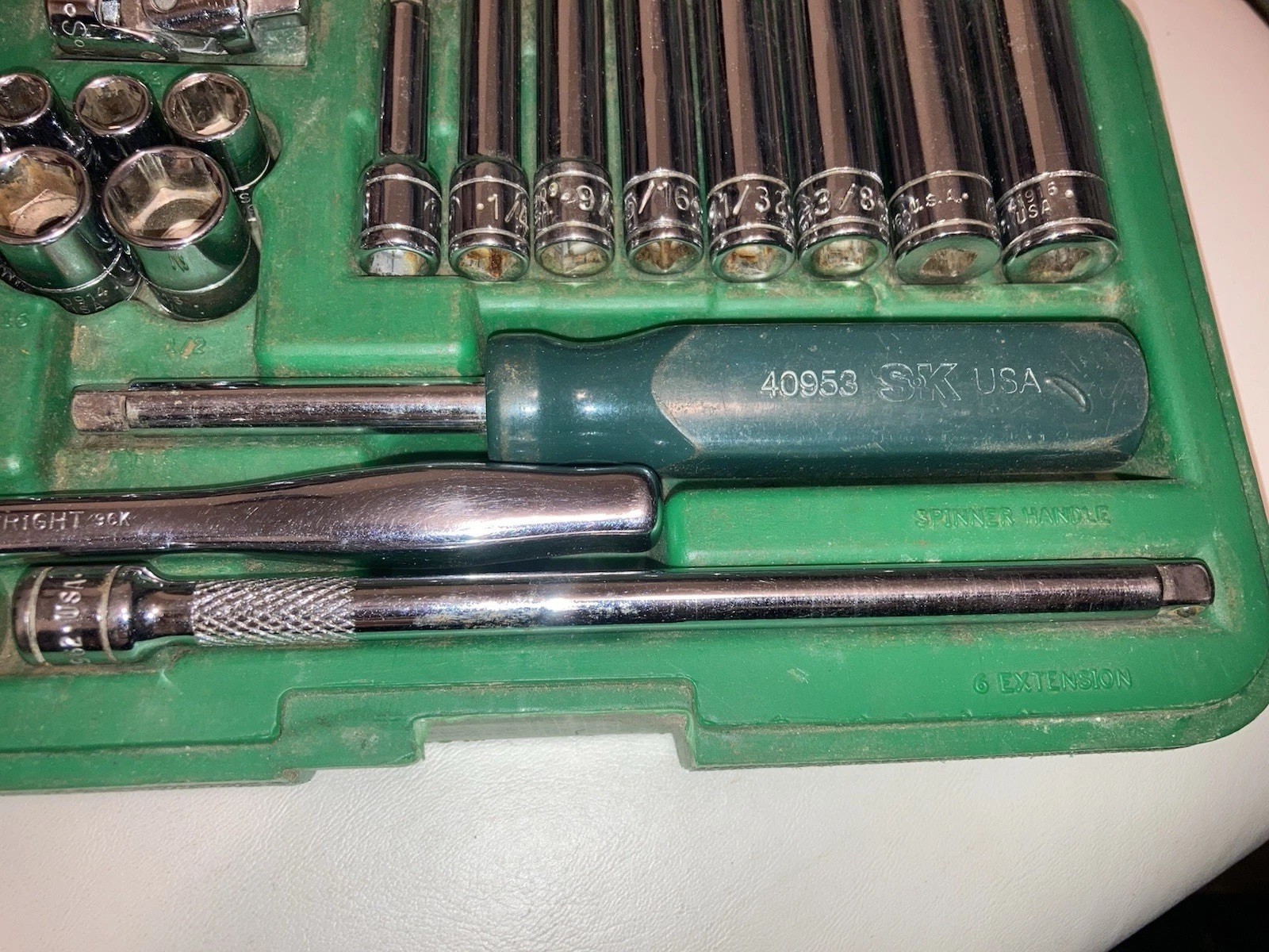 S-K SK 4921 SAE Standard Socket 1/4” Drive 21 Piece Set Short Deep 6 Pt Wright