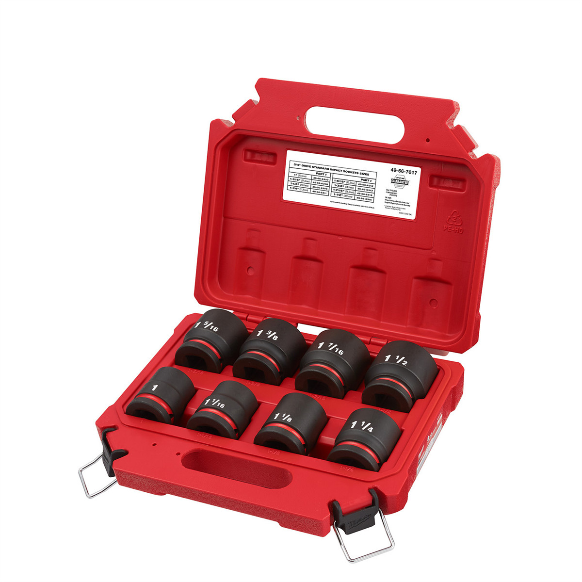 Milwaukee Tool 8PCSHOCKWAVE Impact Duty 3/4″ Drive SAE Standard 6 Point Socket S