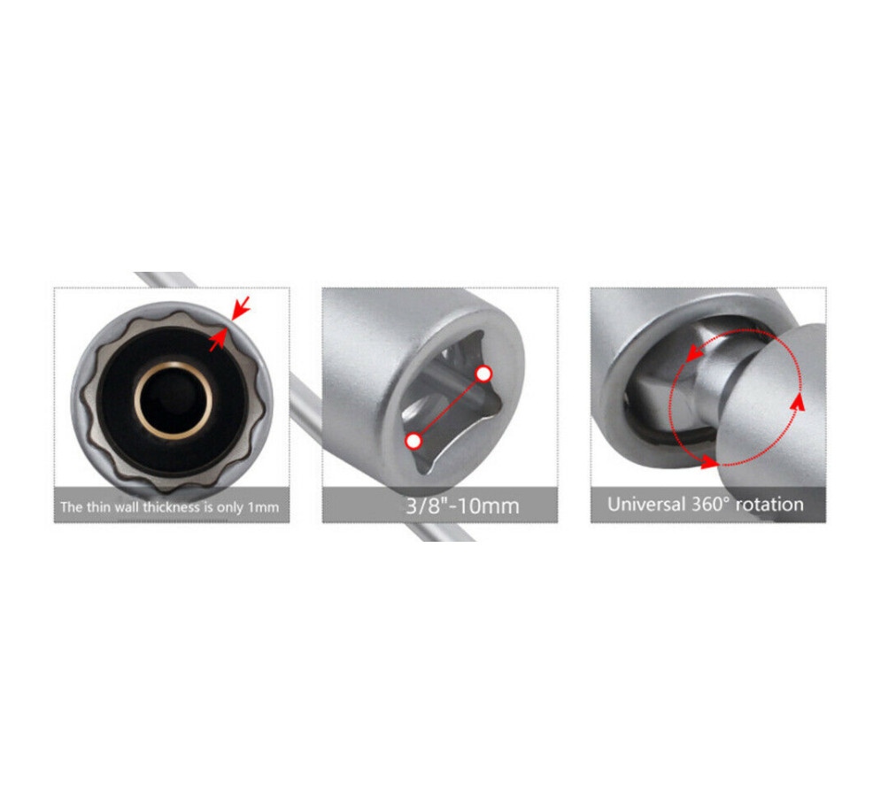 1PCS High Quality 16mm 3/8″ Drive Joint Swivel Magnetic Spark Plug Sleeve Socket