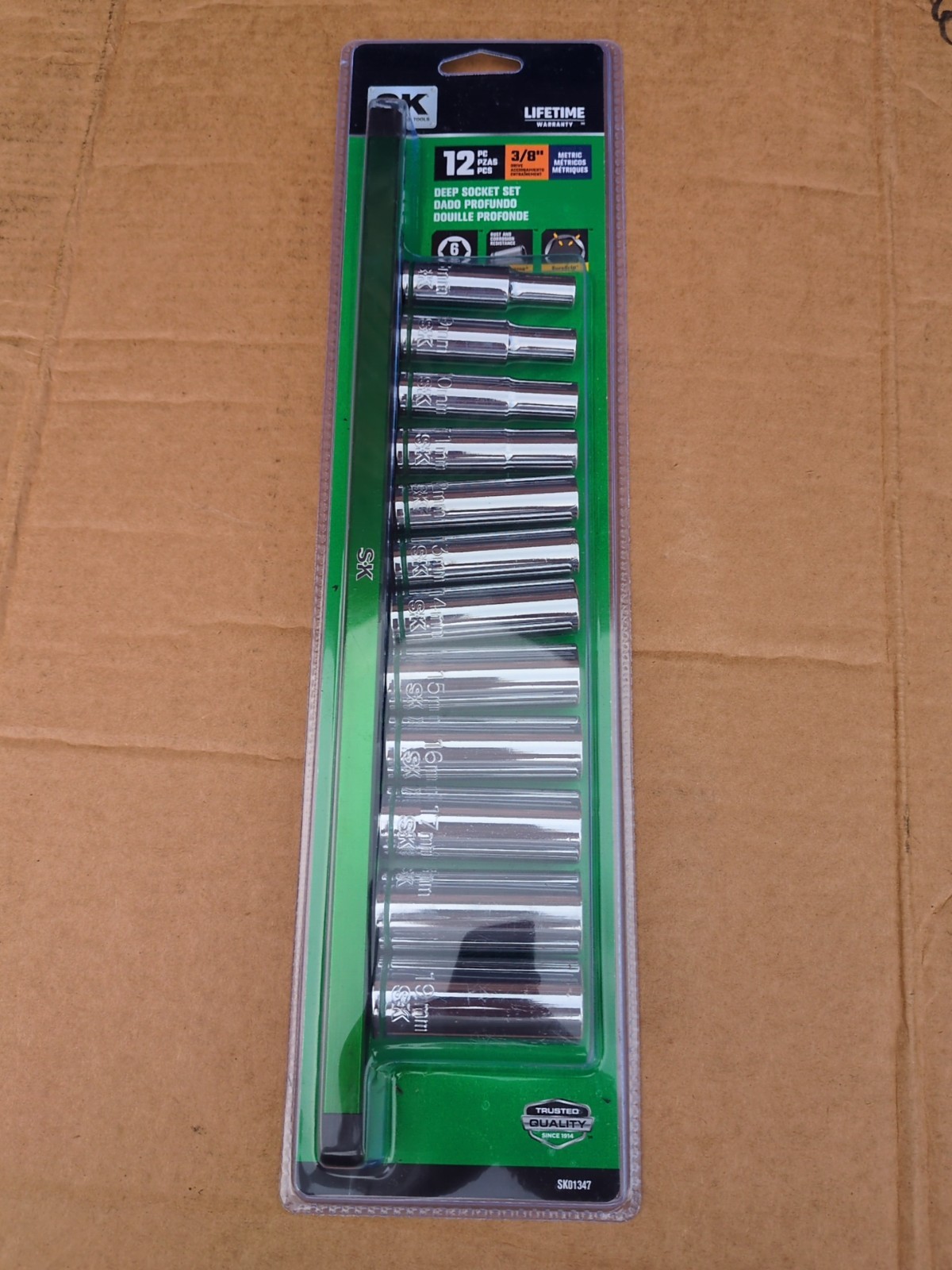 SK 3/8″ Drive 12pc Deep Metric Socket Set New Lifetime Warranty SK Professional