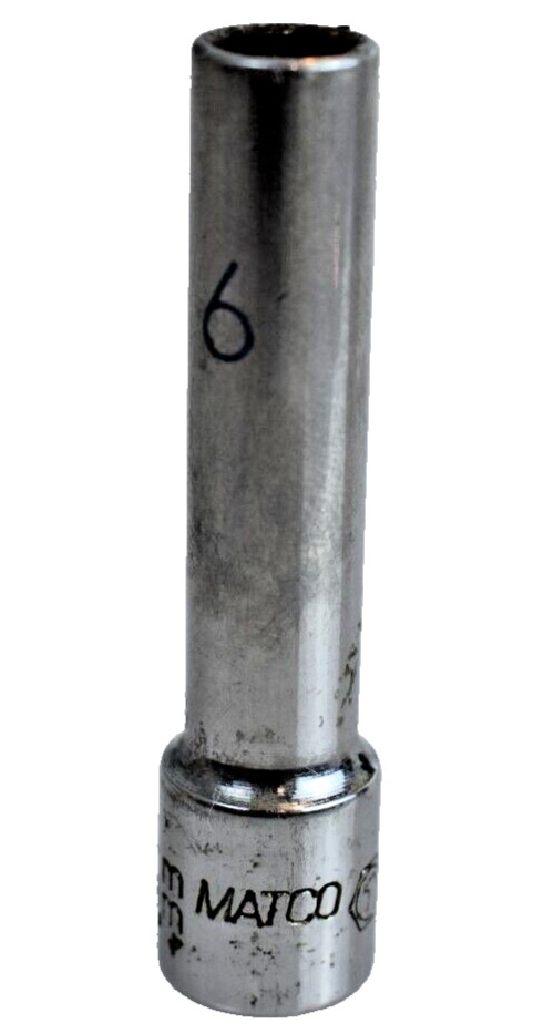Matco Tools AD6M6A 6mm Metric Deep Socket 1/4″ Drive 6 Point Chrome Finish