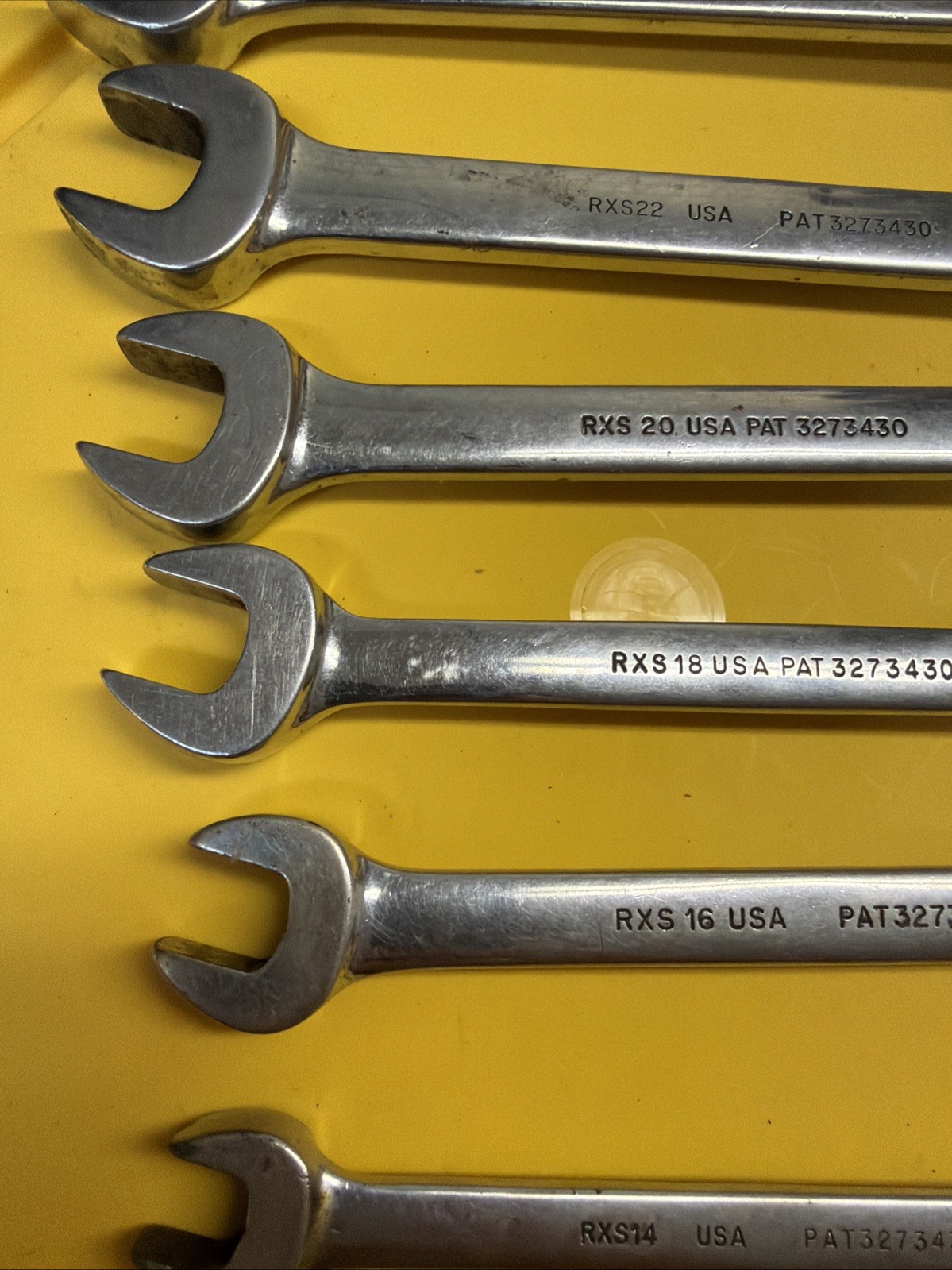 Snap-On Tools USA SAE Open-End RXS Flare Nut Combination Wrench SET of 7