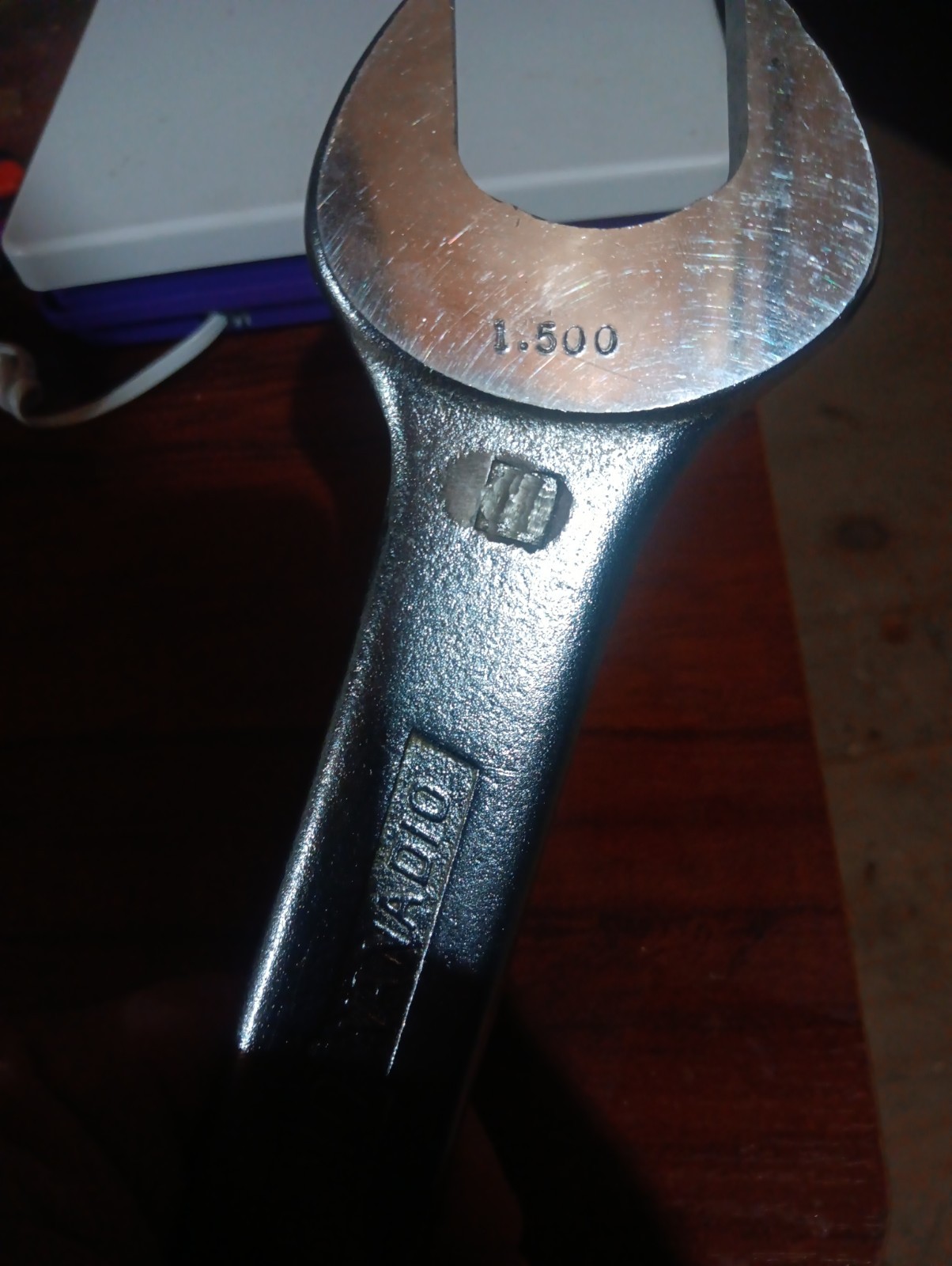 Cromo Irimo Vanadio, Open Wrench, Large, Sae 41 And 1.500, Minor Condition Wear