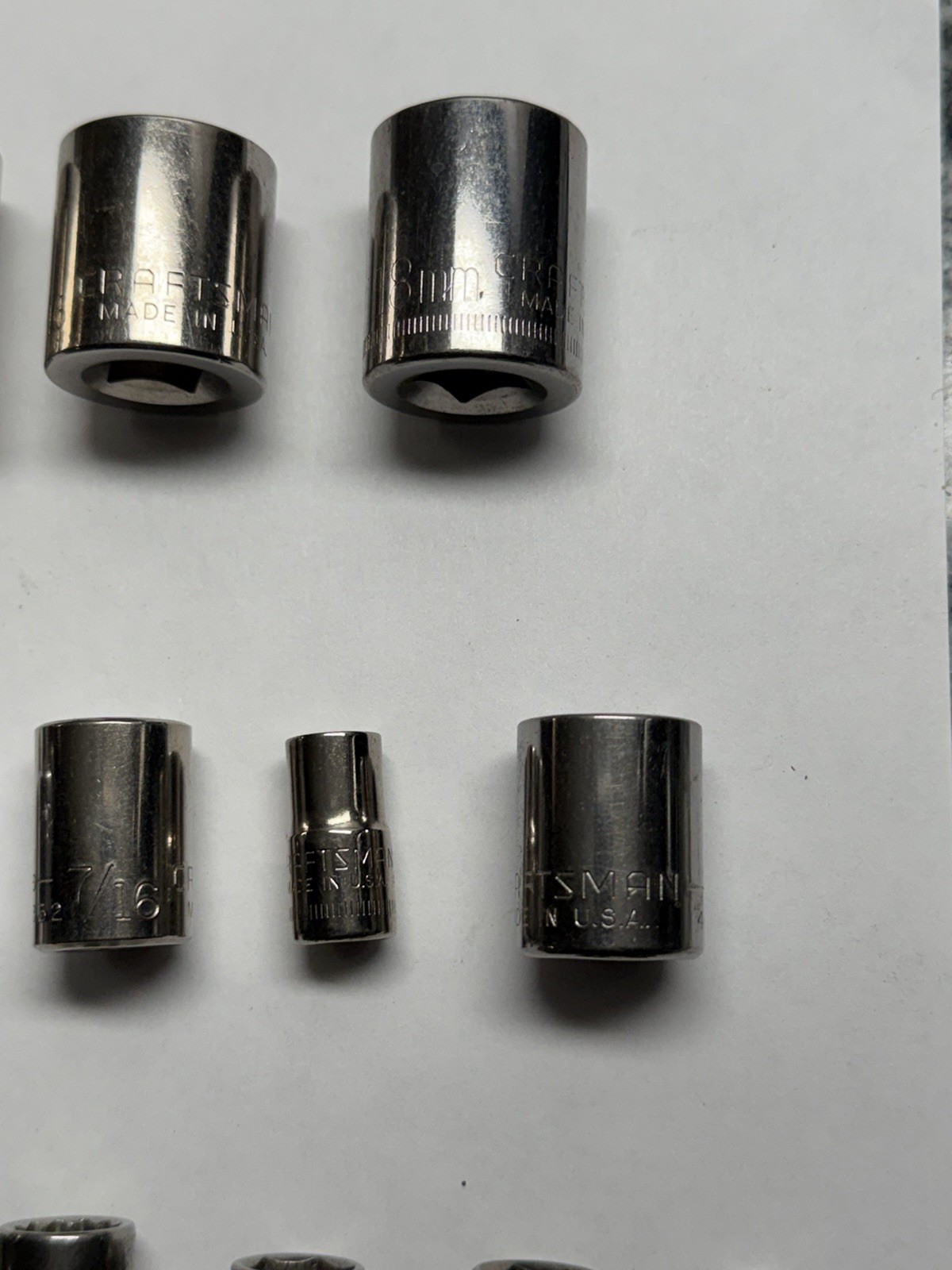 27 Pc Craftsman USA Misc Sockets, Standard & Metric