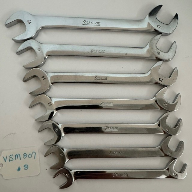 Snap On Tools VSM807 7pc Metric 10mm-17mm 4-Way Angled Head Open Wrench Set #8