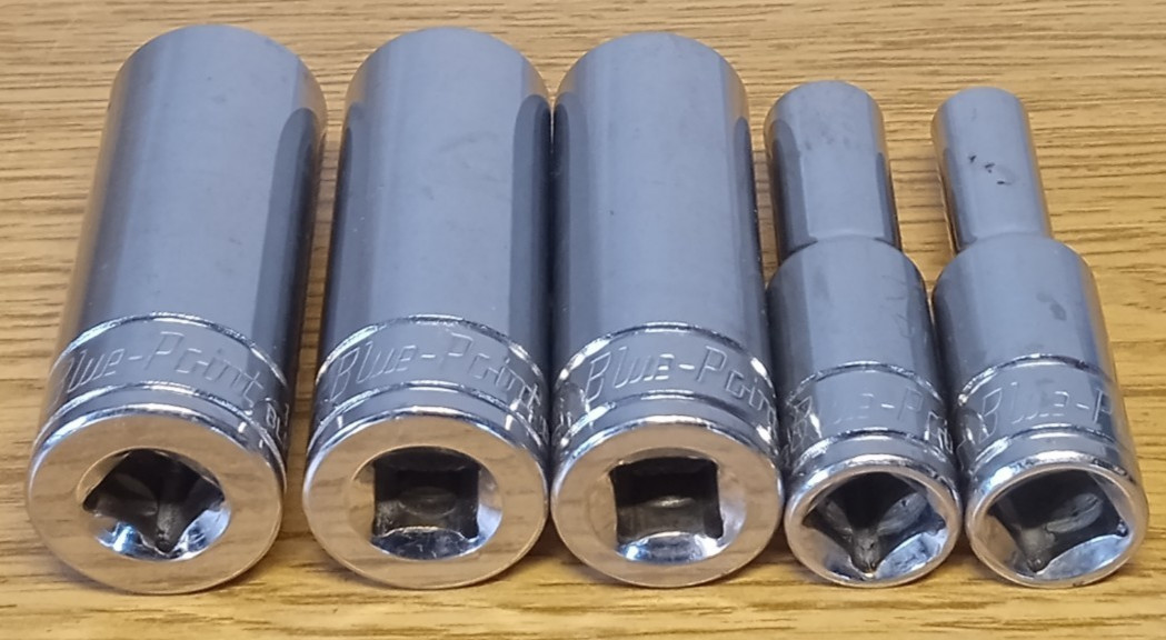 Blue-Point 3/8″ Deep Socket Lot of 5 BLPLM38 18mm-17mm-16mm-9mm-7mm